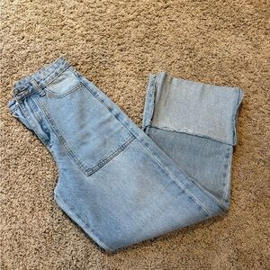 Le Lis Light Blue Straight Capri Leg Jeans